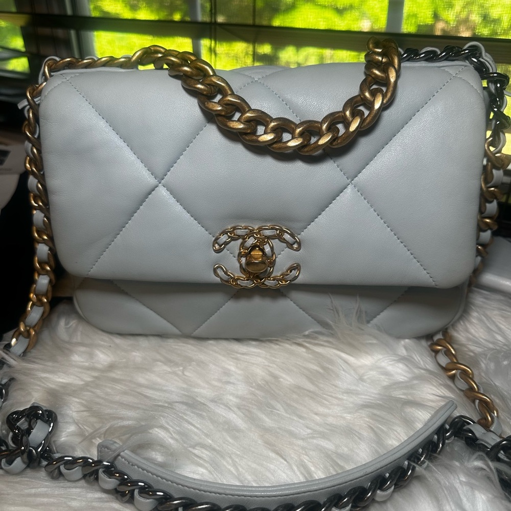 Chanel 19 Light Blue Lambskin Quilted Bag